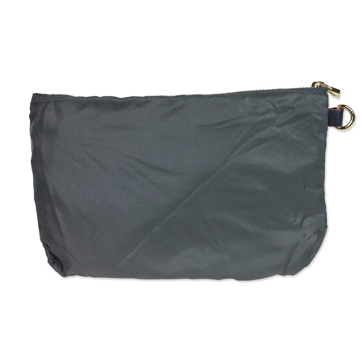 MZ Wallace Gray Quilted Nylon Leather Trim Medium Crosby Tote