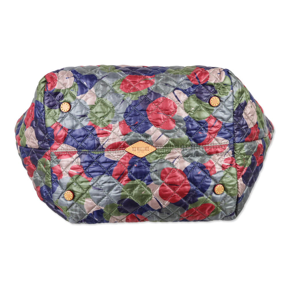MZ Wallace Leaf Print Quilted Nylon Medium Metro Tote