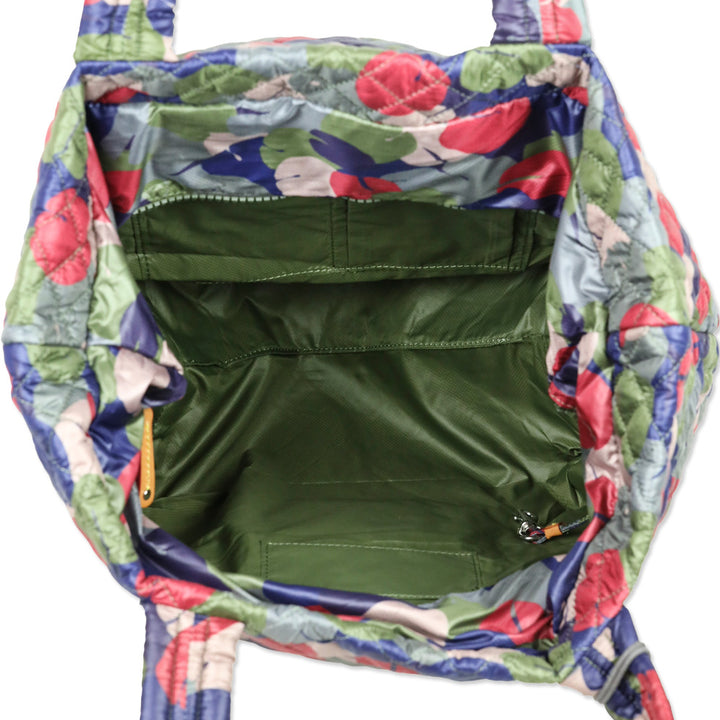 MZ Wallace Leaf Print Quilted Nylon Medium Metro Tote