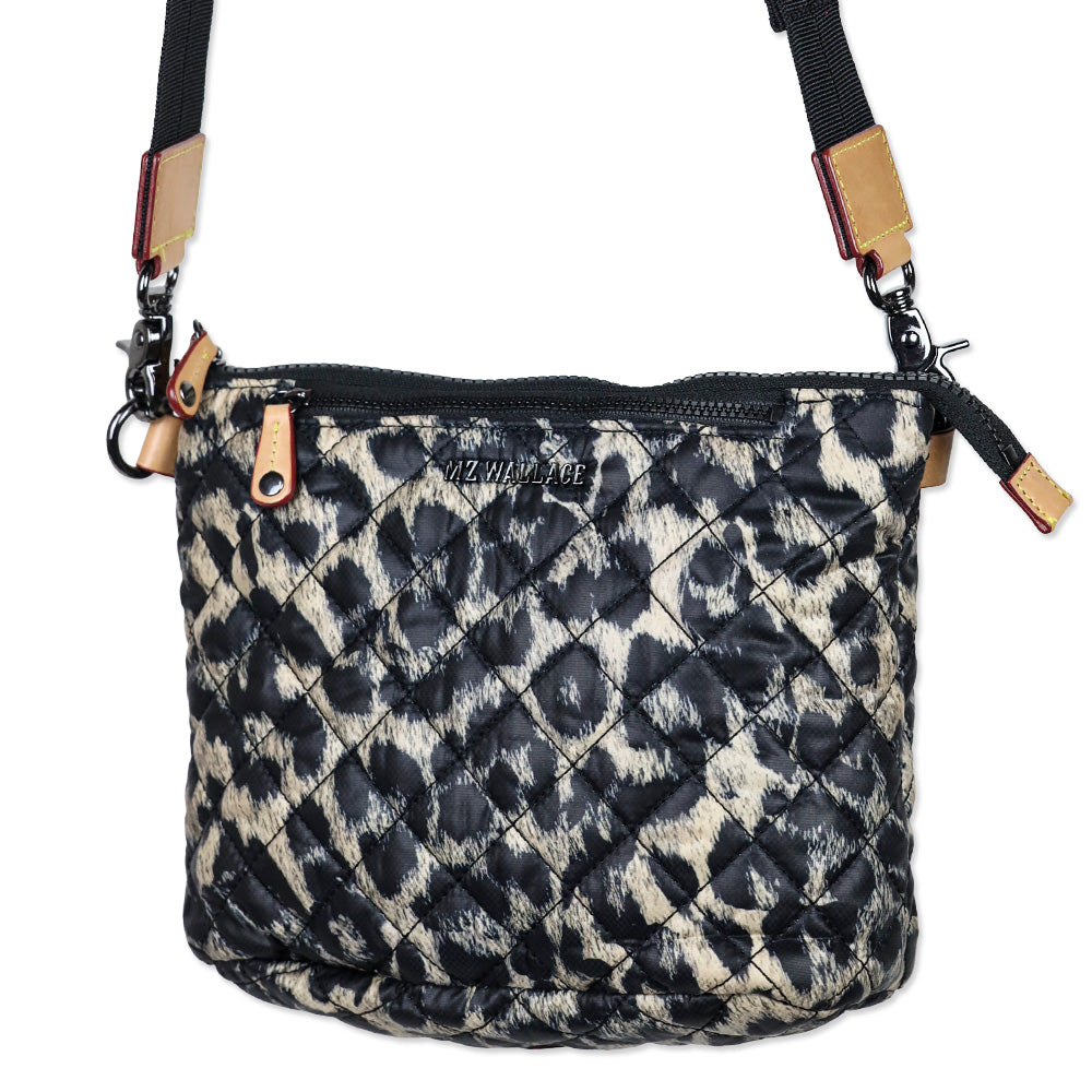 MZ Wallace Leopard-Print Quilted Nylon Metro Scout Crossbody Bag