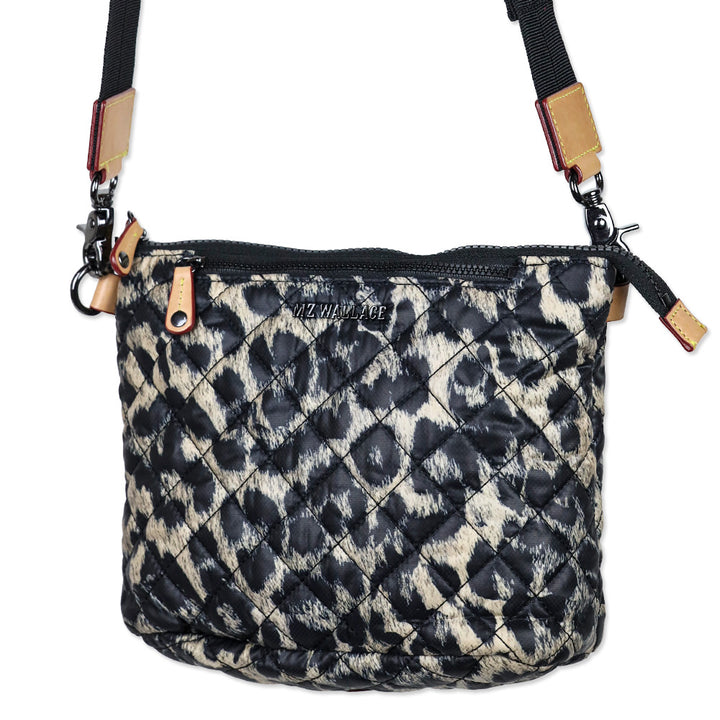 MZ Wallace Leopard-Print Quilted Nylon Metro Scout Crossbody Bag