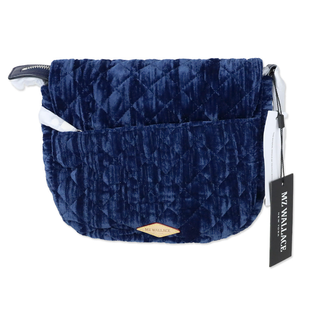 MZ Wallace Midnight Velvet Lock Saddle Bag