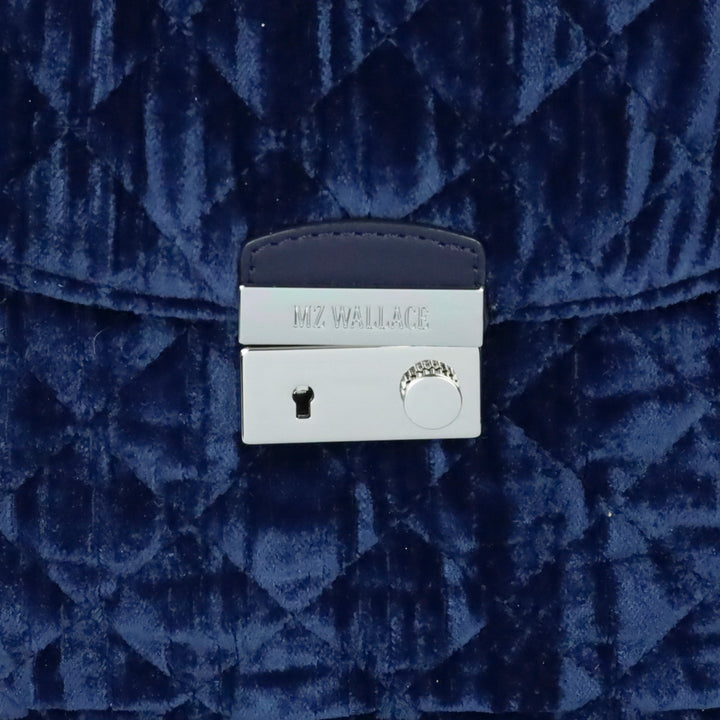 MZ Wallace Midnight Velvet Lock Saddle Bag