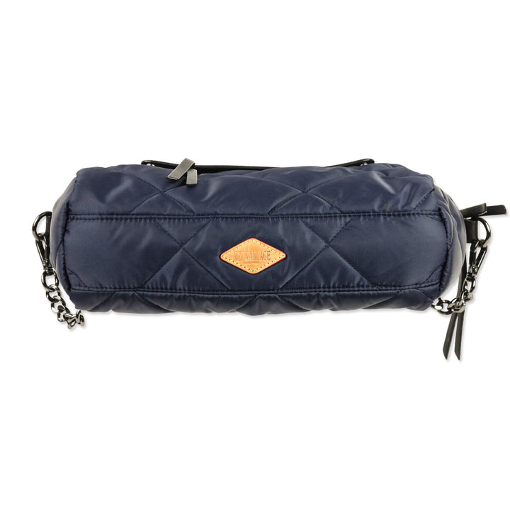 MZ Wallace Navy Quilted Nylon Madison Satchel