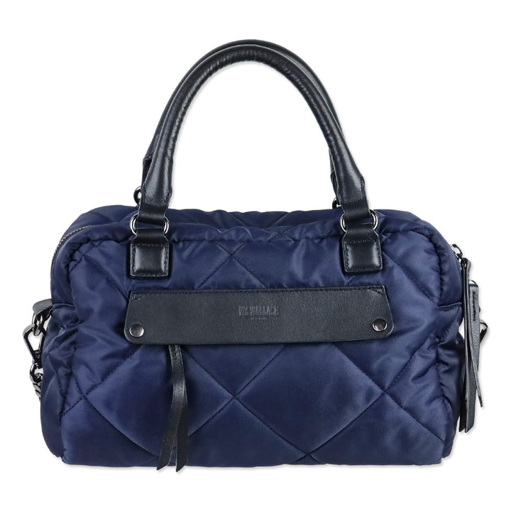 MZ Wallace Navy Quilted Nylon Madison Satchel