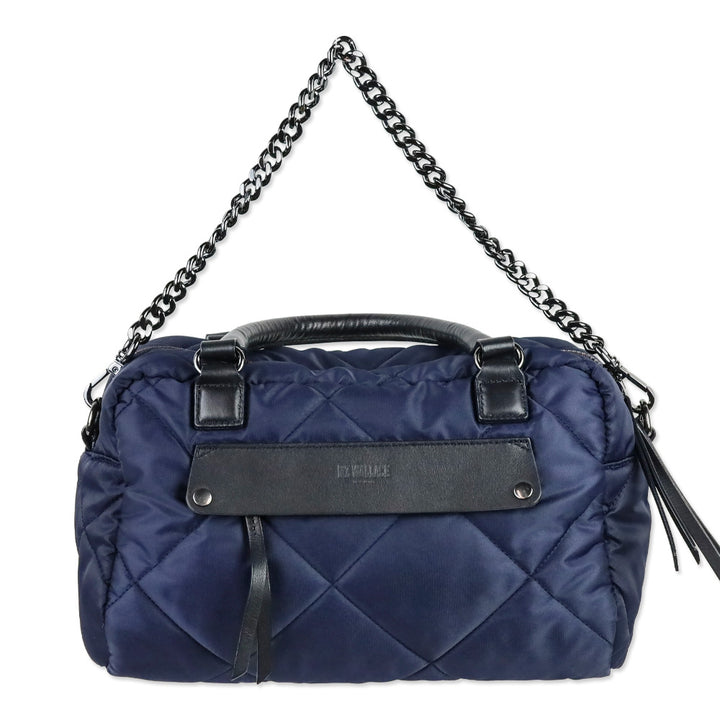 MZ Wallace Navy Quilted Nylon Madison Satchel