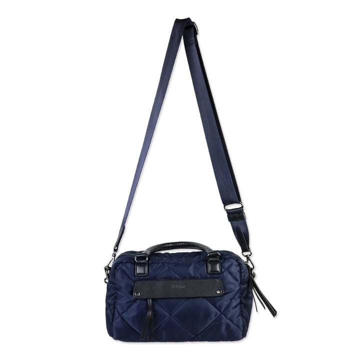 MZ Wallace Navy Quilted Nylon Madison Satchel