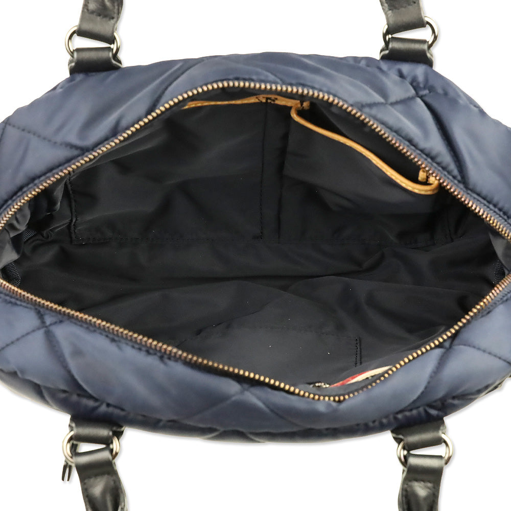 MZ Wallace Navy Quilted Nylon Madison Satchel