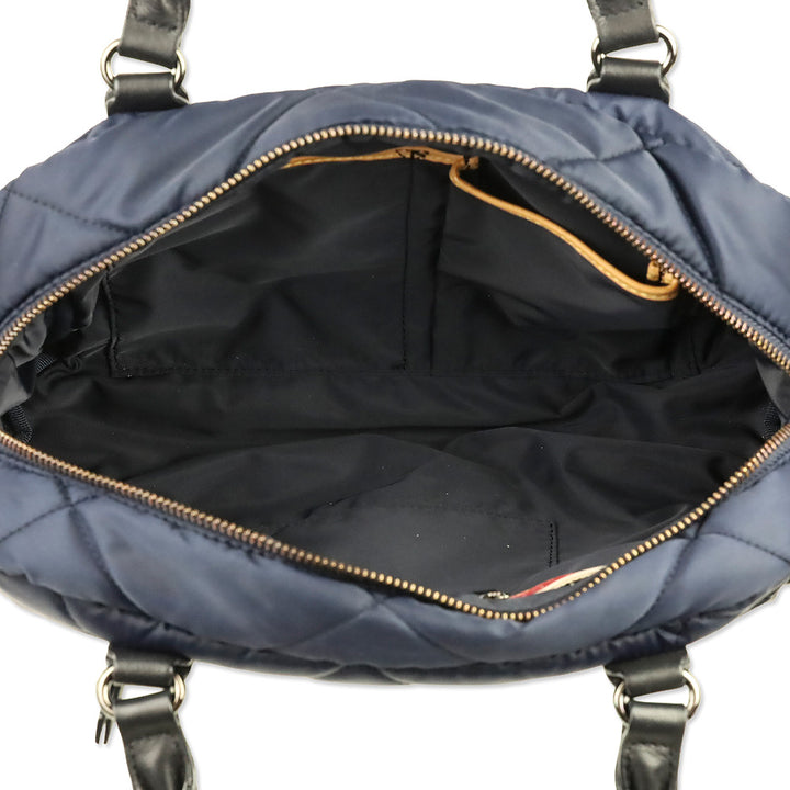 MZ Wallace Navy Quilted Nylon Madison Satchel