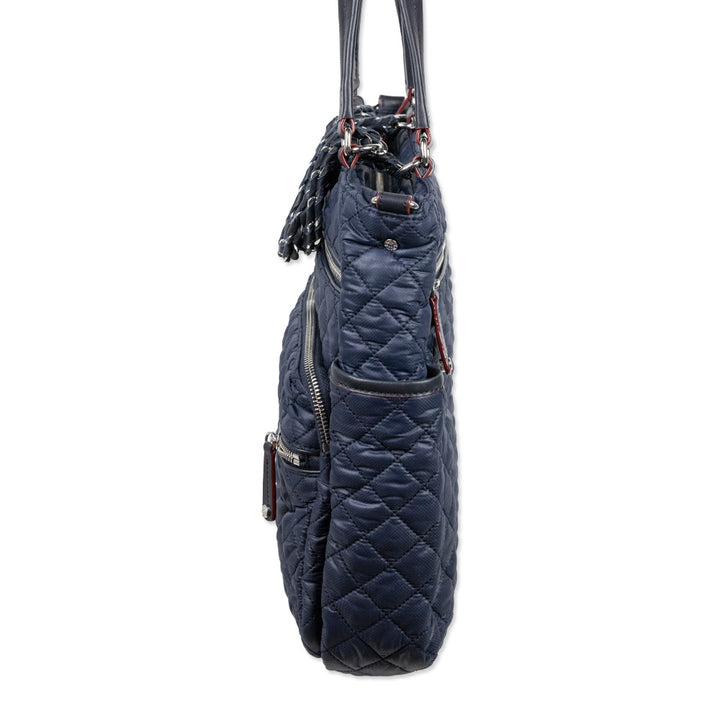 MZ Wallace Navy Quilted Nylon Tote