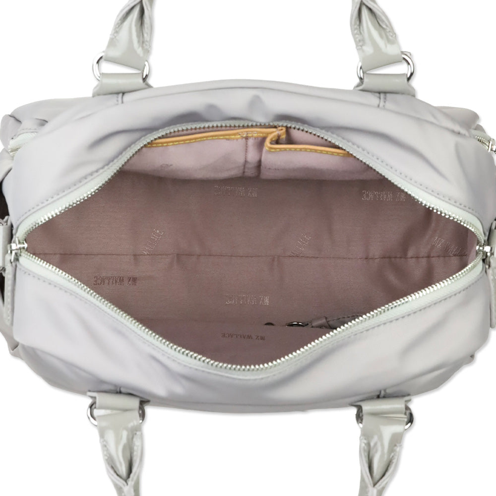 MZ Wallace Grey Nylon Gramercy Satchel