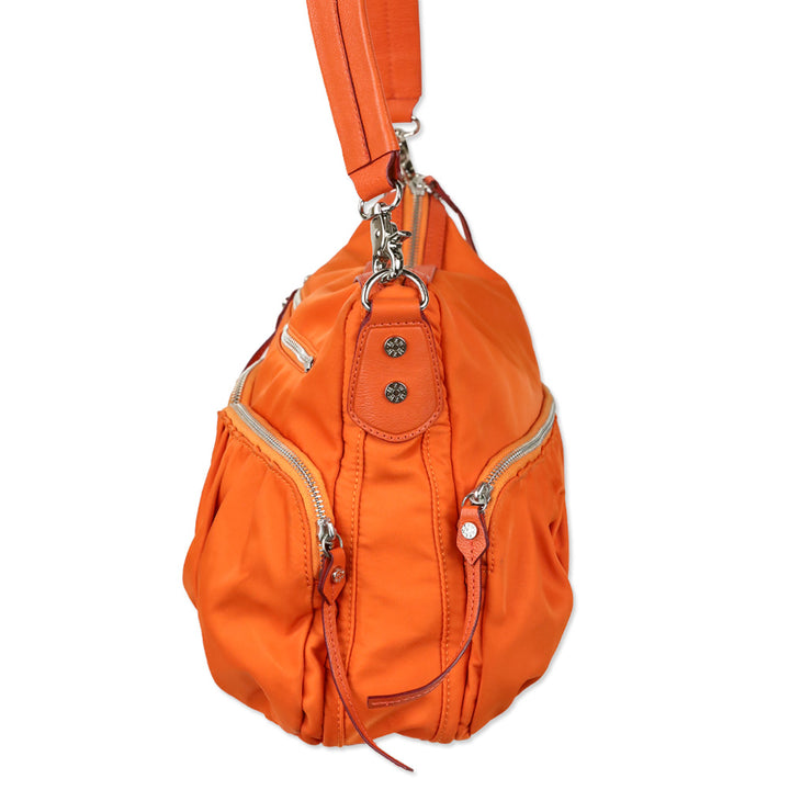 MZ Wallace Orange Paige Nylon Shoulder Bag