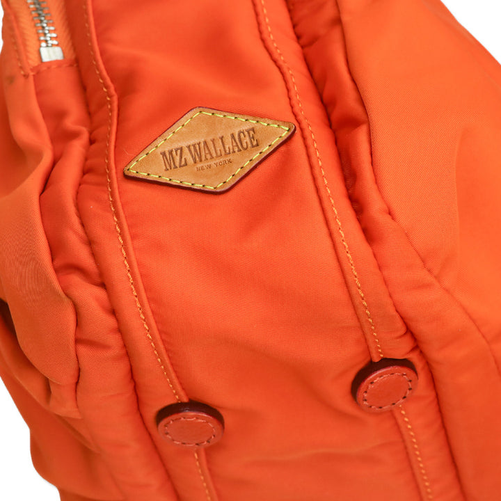 MZ Wallace Orange Paige Nylon Shoulder Bag