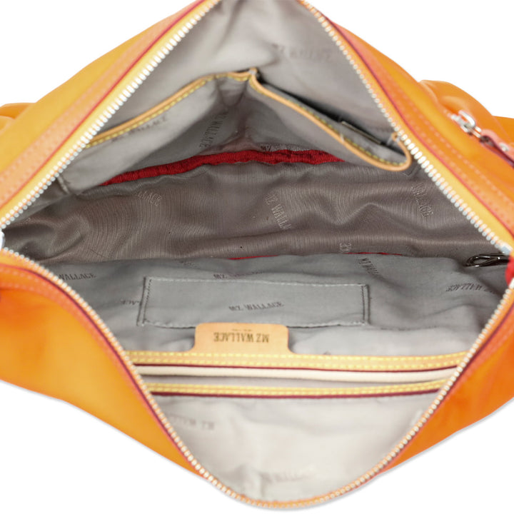 MZ Wallace Orange Paige Nylon Shoulder Bag