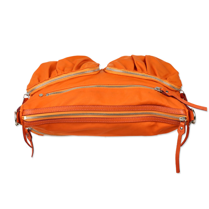 MZ Wallace Orange Paige Nylon Shoulder Bag