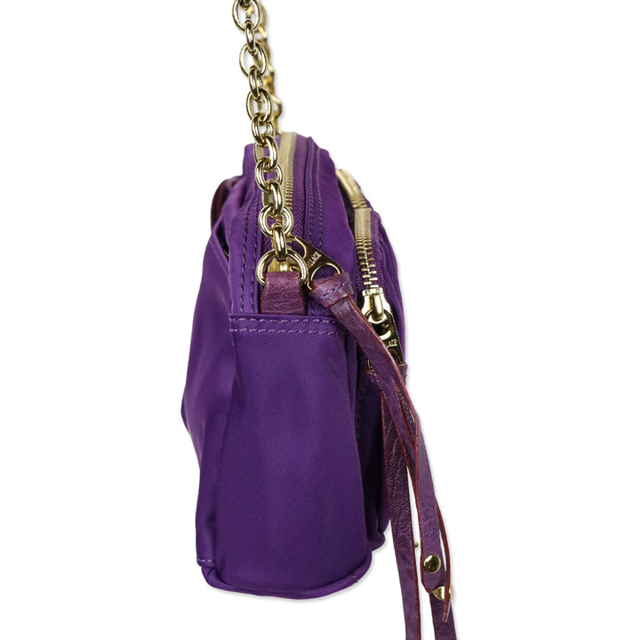 MZ Wallace Purple Small Gold Hardware Crossbody Bag