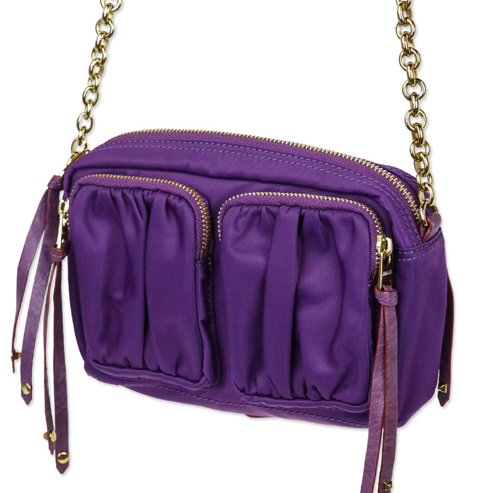 MZ Wallace Purple Small Gold Hardware Crossbody Bag