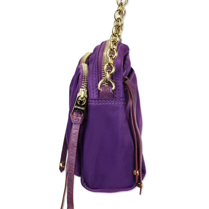 MZ Wallace Purple Small Gold Hardware Crossbody Bag