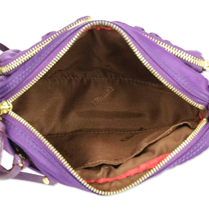 MZ Wallace Purple Small Gold Hardware Crossbody Bag