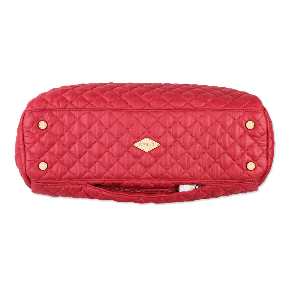 MZ Wallace Quilted Red Apple Nylon Jimmy Deluxe Travel Bag
