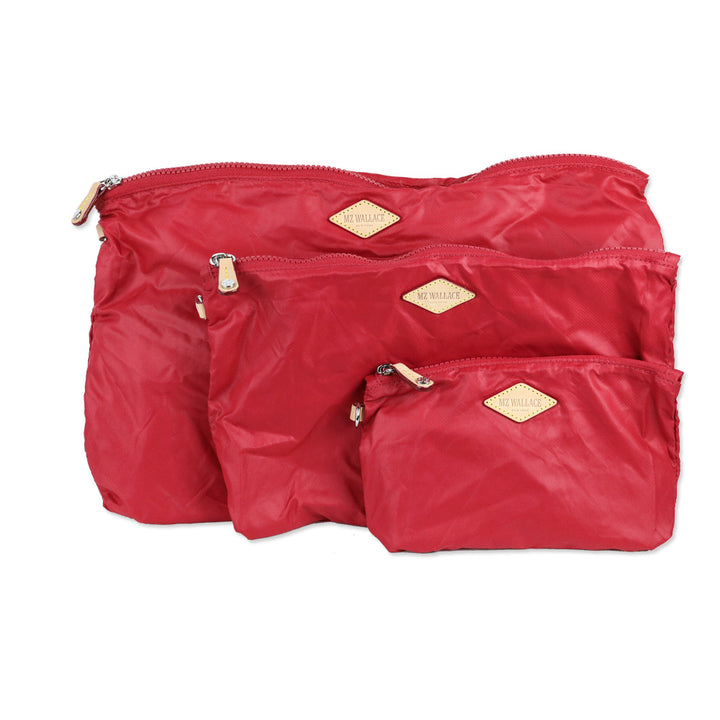 MZ Wallace Quilted Red Apple Nylon Jimmy Deluxe Travel Bag