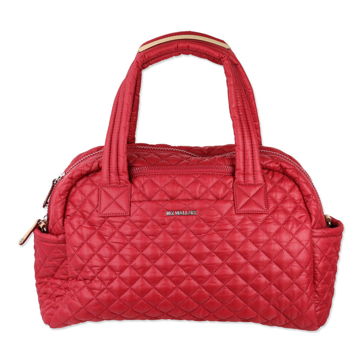 MZ Wallace Quilted Red Apple Nylon Jimmy Deluxe Travel Bag