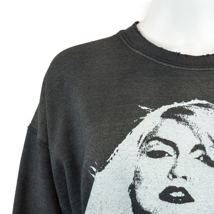 Made Worn Black Distressed Blondie Crewneck Sweatshirt