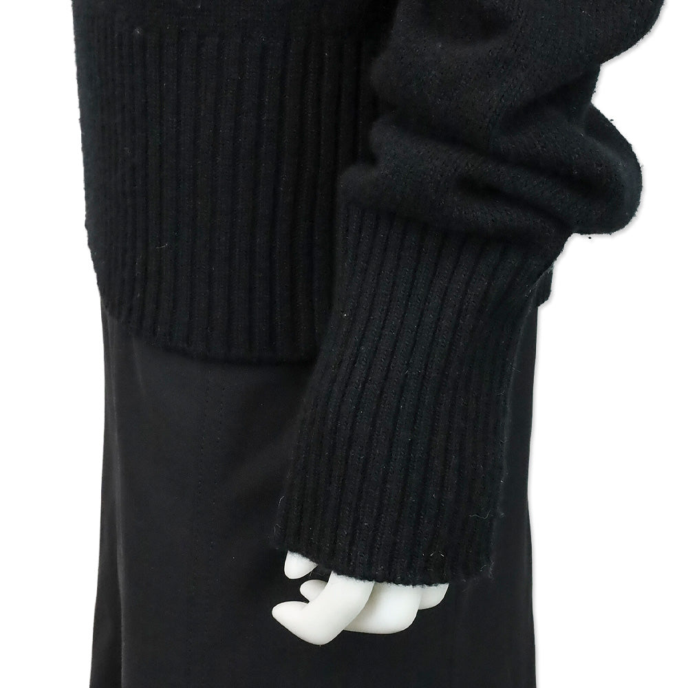 Magda Butrym Black Knit Snowflake Beaded Crewneck Sweater