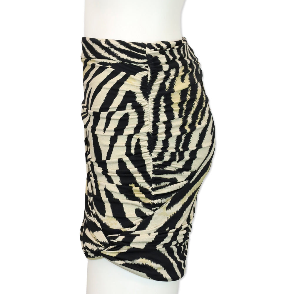 Magda Butrym Zebra Print Ruched Swim Skirt