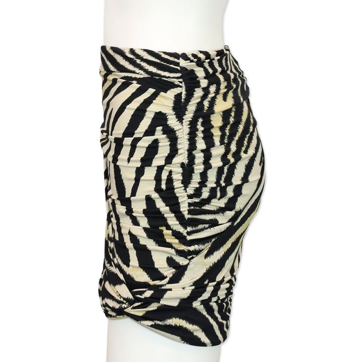 Magda Butrym Zebra Print Ruched Swim Skirt
