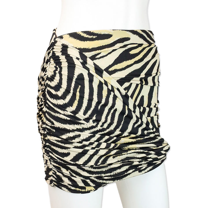 Magda Butrym Zebra Print Ruched Swim Skirt