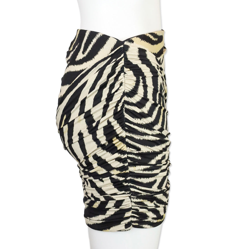 Magda Butrym Zebra Print Ruched Swim Skirt
