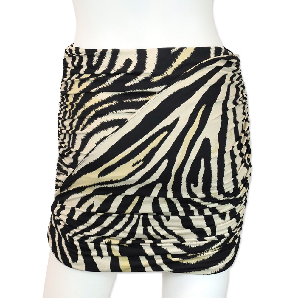 Magda Butrym Zebra Print Ruched Swim Skirt