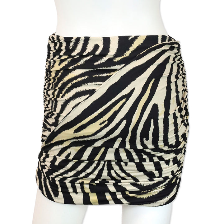 Magda Butrym Zebra Print Ruched Swim Skirt