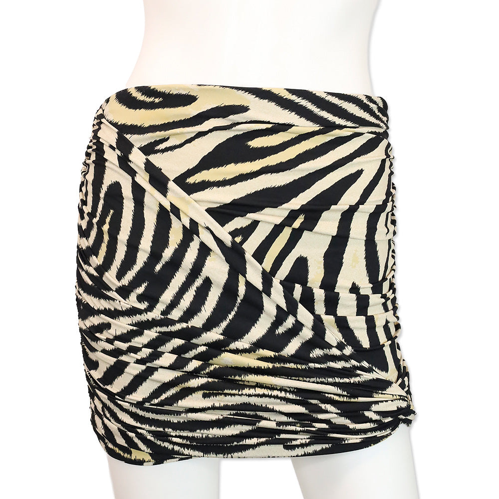Magda Butrym Zebra Print Ruched Swim Skirt
