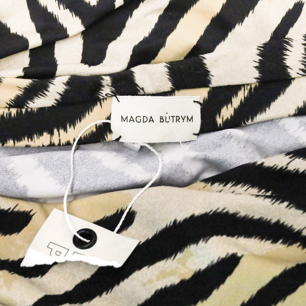 Magda Butrym Zebra Print Ruched Swim Skirt
