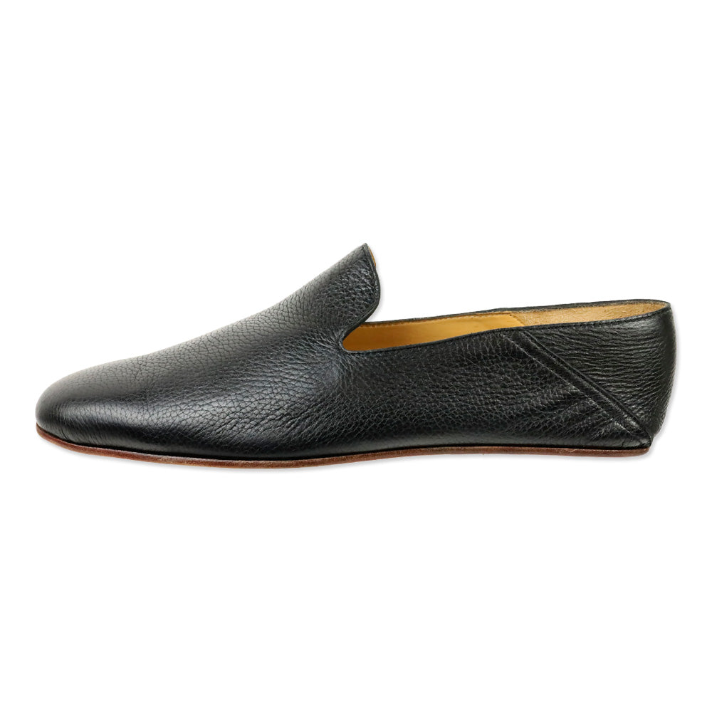 Magnanni Vistas Black Grained Leather Minimal Slippers