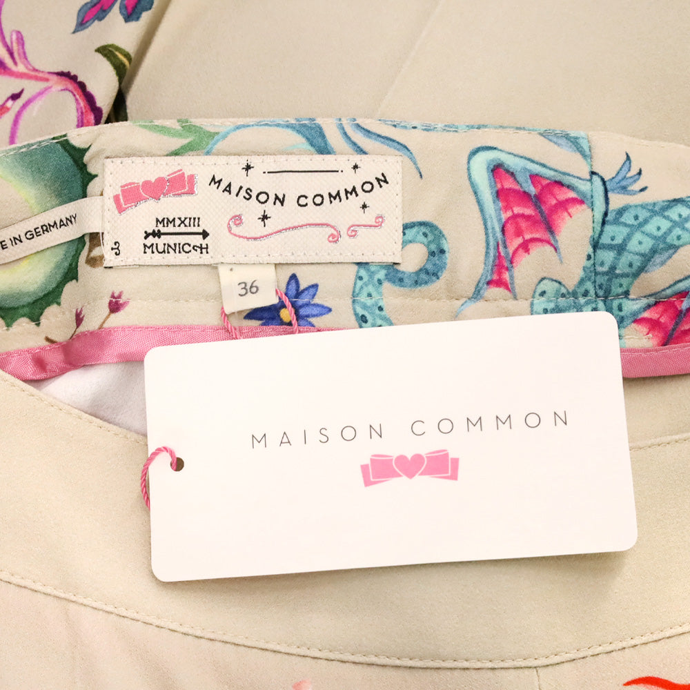 Maison Common Sand Wide Leg Dragon Printed Pants