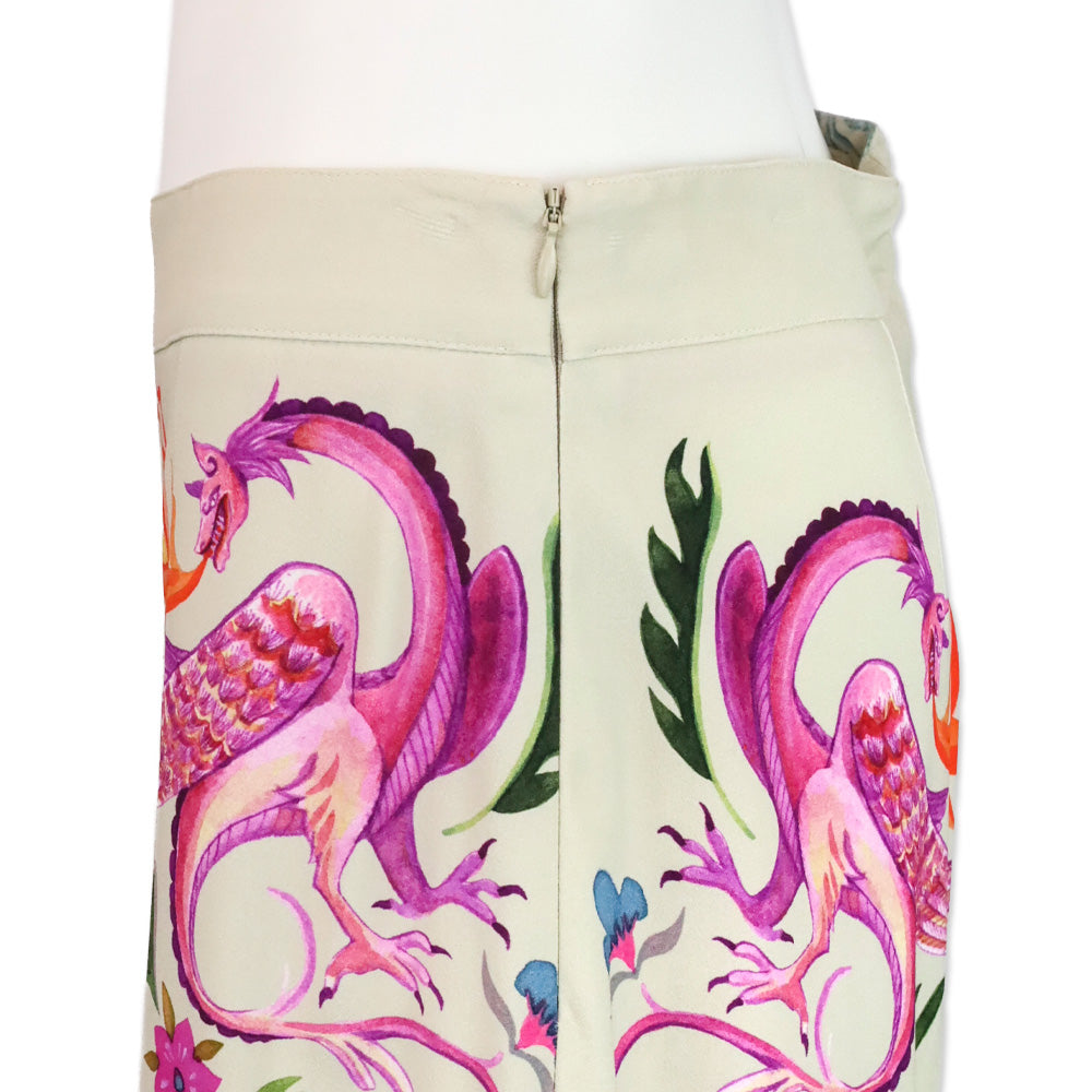 Maison Common Sand Wide Leg Dragon Printed Pants