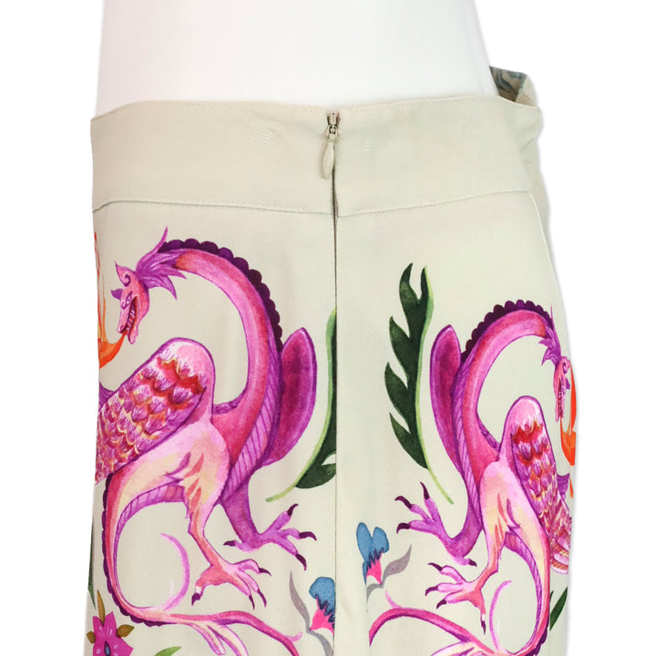 Maison Common Sand Wide Leg Dragon Printed Pants