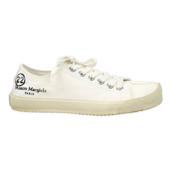 Maison Margiela White Canvas Logo Tabi Low-top Sneakers
