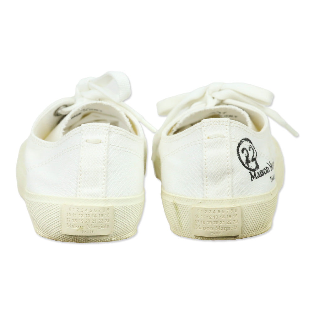 Maison Margiela White Canvas Logo Tabi Low-top Sneakers