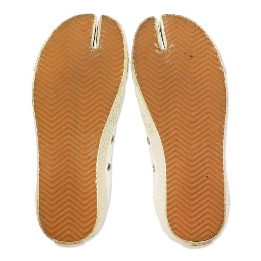 Maison Margiela White Canvas Logo Tabi Low-top Sneakers