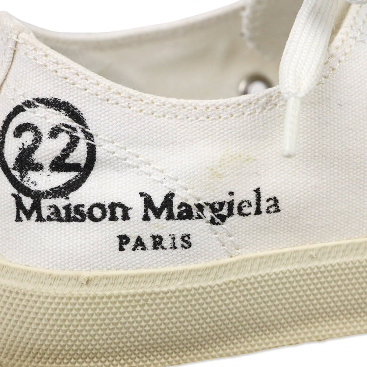 Maison Margiela White Canvas Logo Tabi Low-top Sneakers