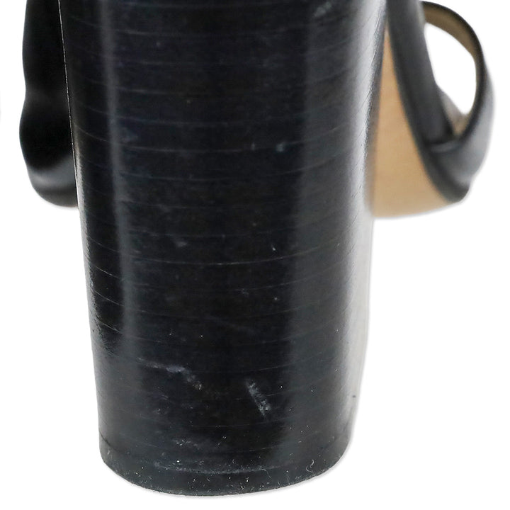 Maison Martin Margiela Black Leather Cutout Triple-Band Sandals