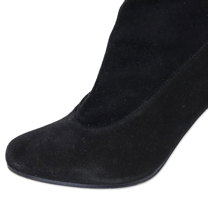 Maison Martin Margiela Black Suede Back Zip Ankle Bootie