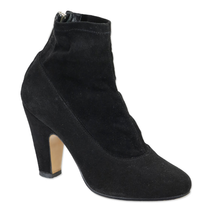 Maison Martin Margiela Black Suede Back Zip Ankle Bootie