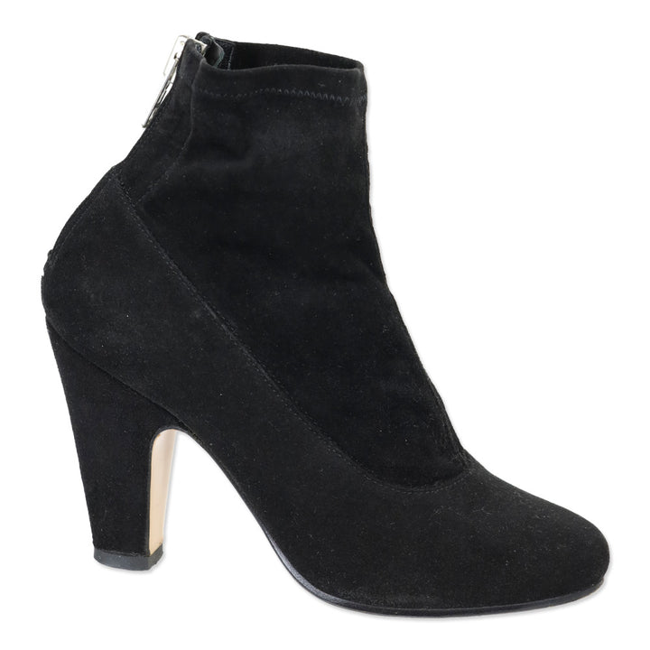 Maison Martin Margiela Black Suede Back Zip Ankle Bootie