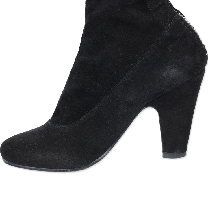 Maison Martin Margiela Black Suede Back Zip Ankle Bootie