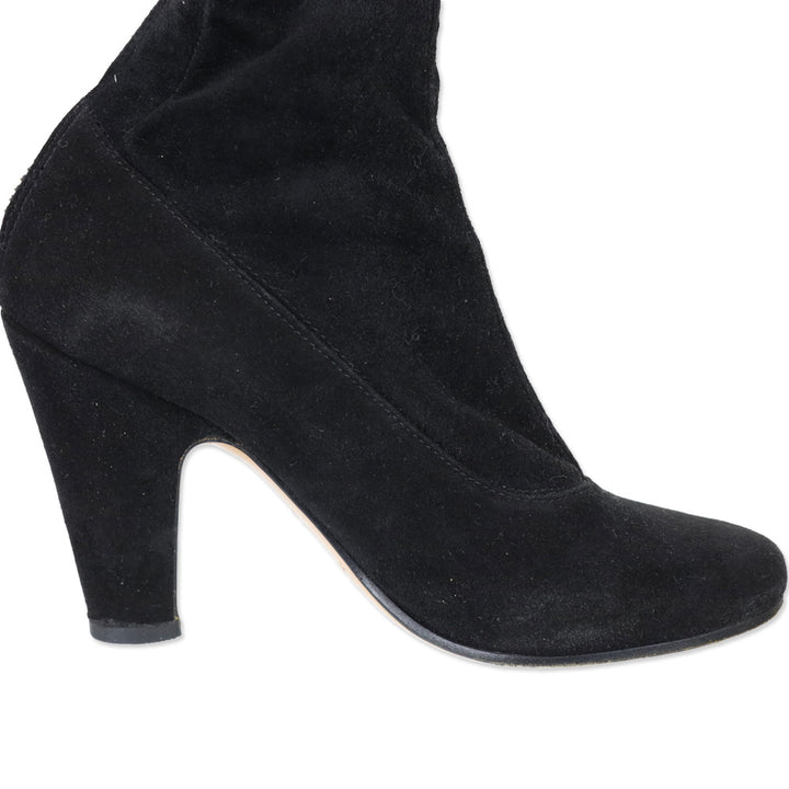 Maison Martin Margiela Black Suede Back Zip Ankle Bootie